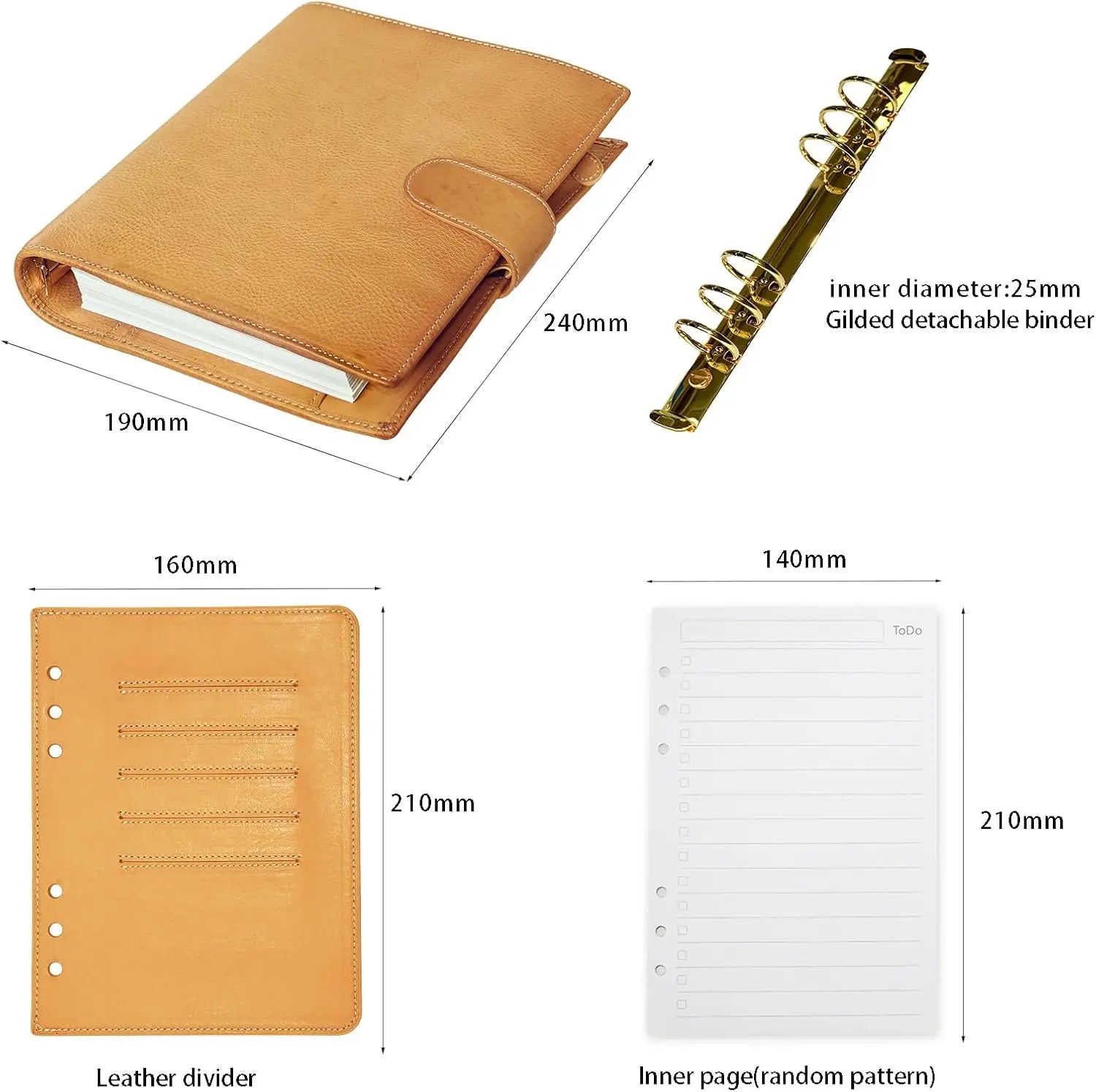 BURXXONG A5 Organizer Minerva Box Genuine Leather Journal Notebook,Stalogy Rings Planner Notebook with 30MM Binder Agenda Diary