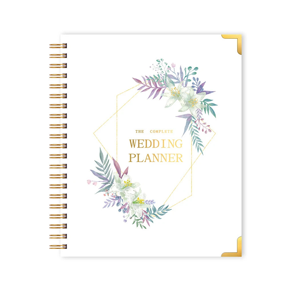 Wedding Planner Book for the Bride Wedding Planning Organizer with 5 Tabbed Sections 11.4x9.4in Hardcover with Metal Corner