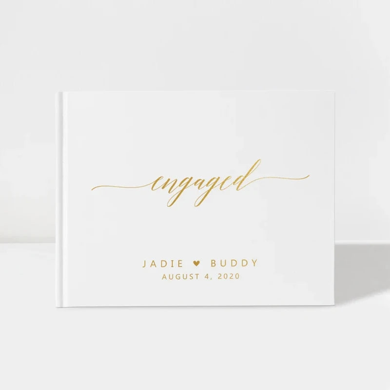 Personalized Wedding Guest Book Custom Photo Albums Elegant Mr And Mrs Couples Hardback Keepsake Book White Guest Book