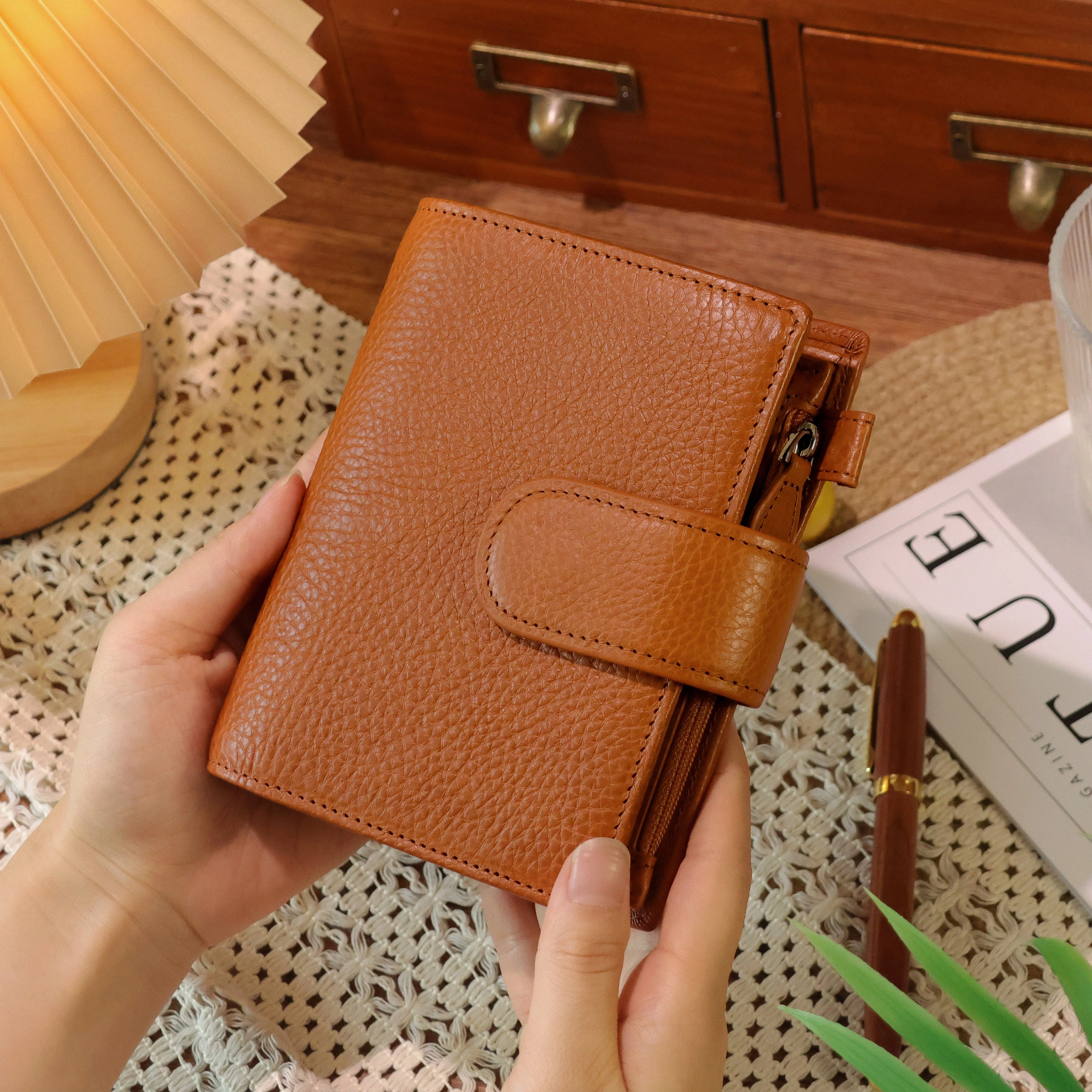 Burxxong Organizer  Concerta LA BRETAGN Genuine Leather Journal Notebook,Stalogy Rings Planner Pocket size Notebook with Binder
