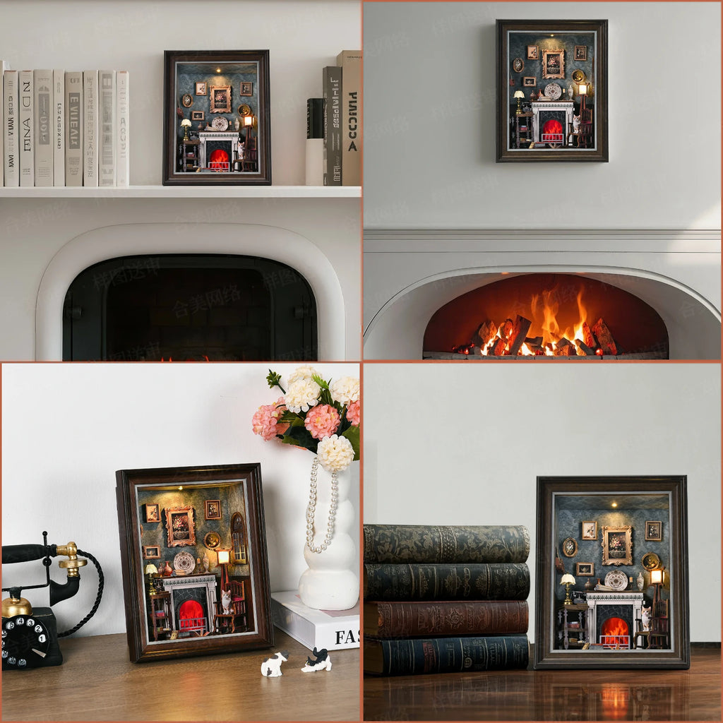 Book Nook Kit Holiday Bookstore DIY 3D Wooden Puzzle Dollhouse Photo frame ornament Model Bookend Building Home Decoration