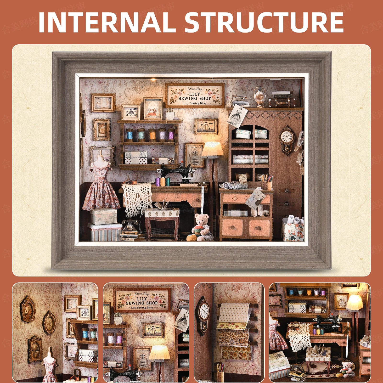 Book Nook Kit Holiday Bookstore DIY 3D Wooden Puzzle Dollhouse Photo frame ornament Model Bookend Building Home Decoration