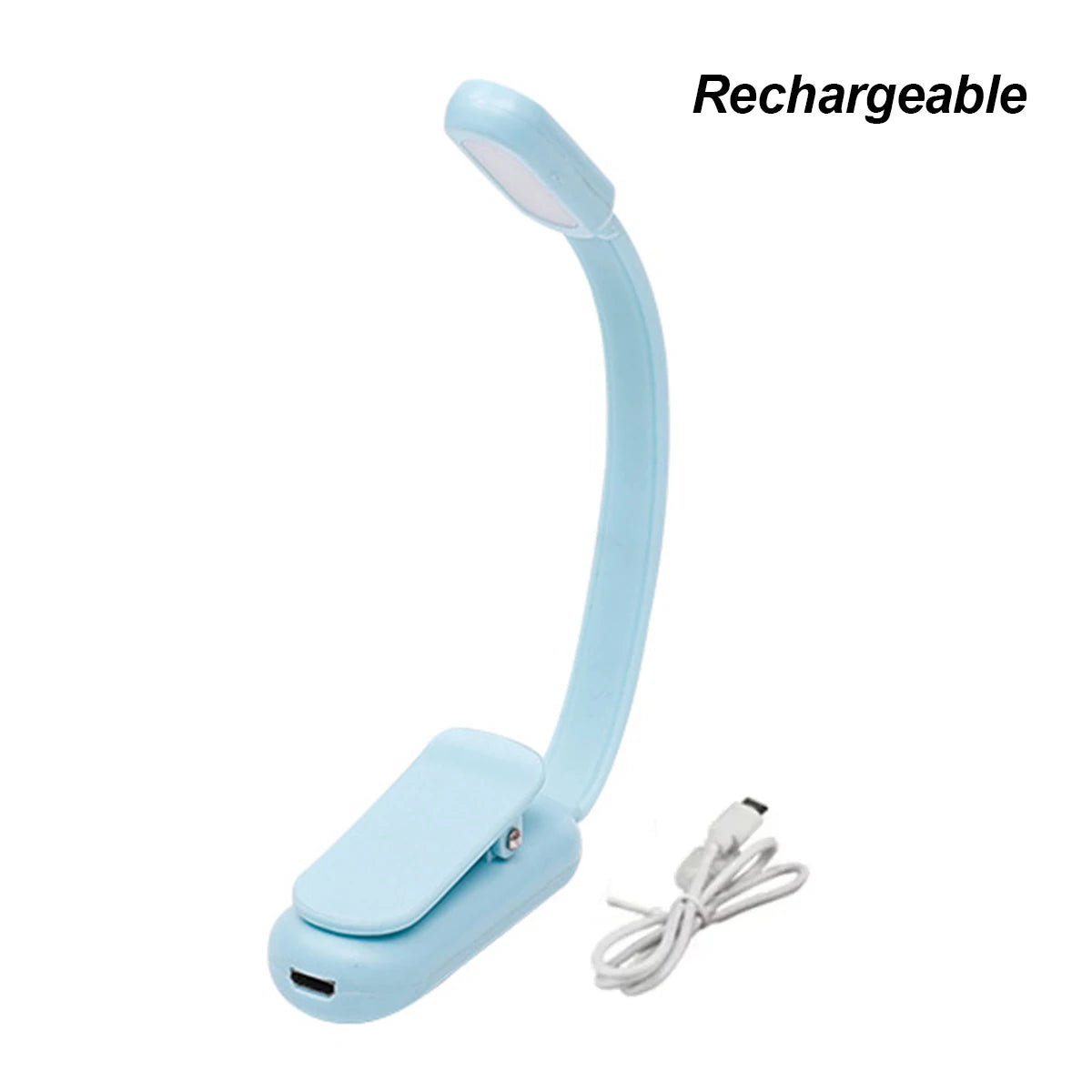 Usb Rechargeable Mini Led Book Light Stepless Brightness Clip on Reading Lights Lamp 360° Bending Angle Cold Warm Neutral White