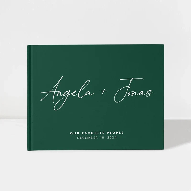 Personalized Wedding Guest Book Custom Photo Albums Elegant Mr And Mrs Couples Hardback Keepsake Book White Guest Book