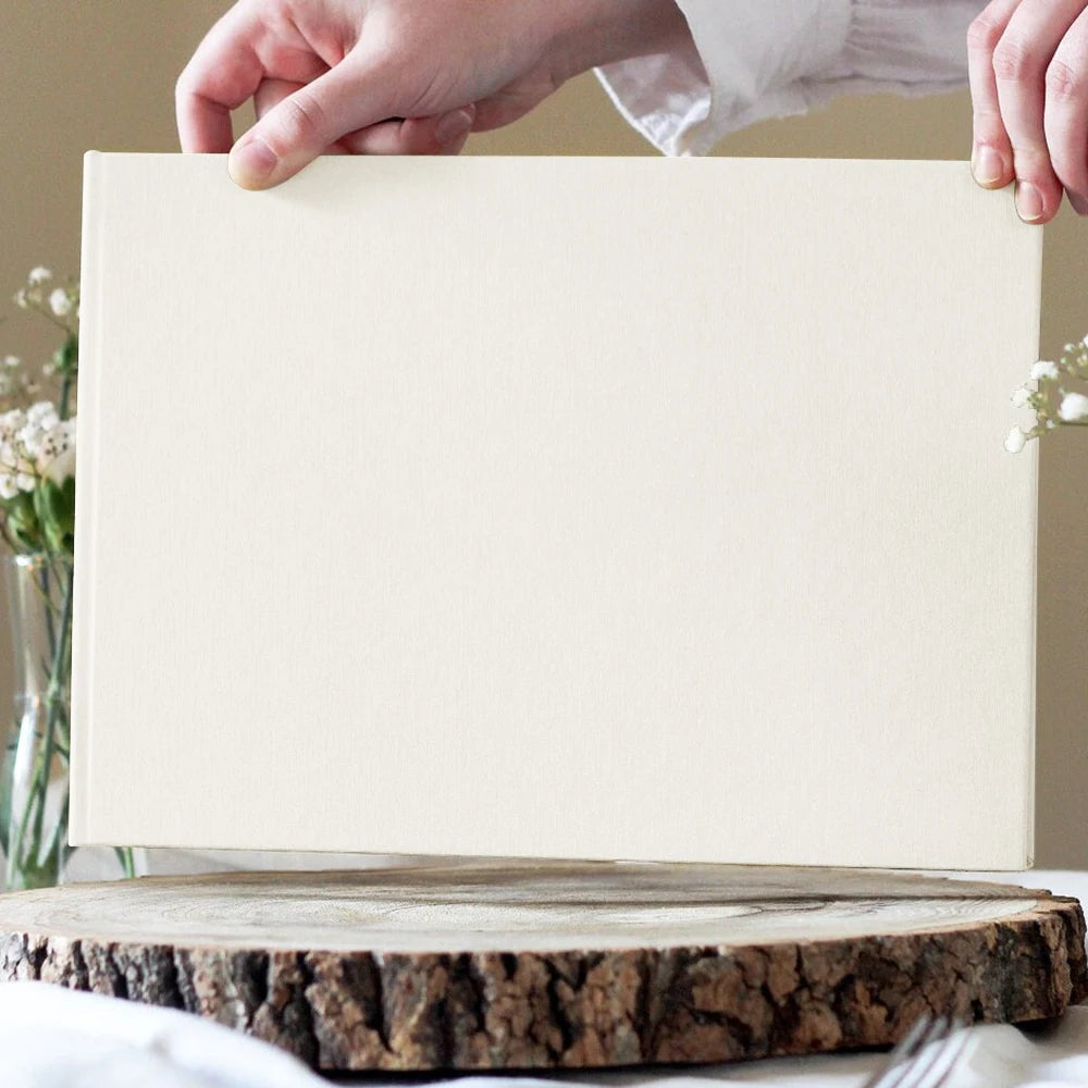 Elegant wedding guest register, engagement signature book, wedding anniversary book, minimalist wedding hardcover album