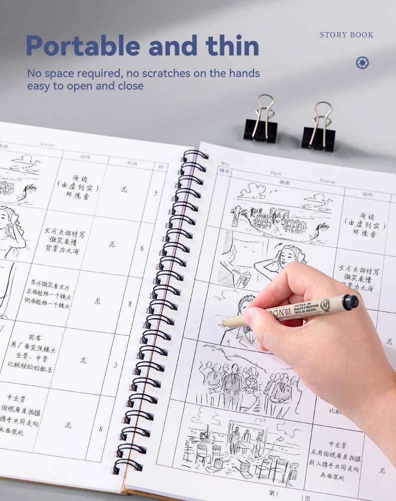 50 Page/Book Creative Anime Split Screen Notebook Movie Comic Storyboard Sheet Draft Paper Book DIY Drawing Sketchook Supplies