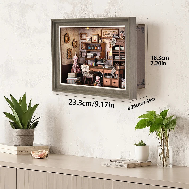 Book Nook Kit Holiday Bookstore DIY 3D Wooden Puzzle Dollhouse Photo frame ornament Model Bookend Building Home Decoration