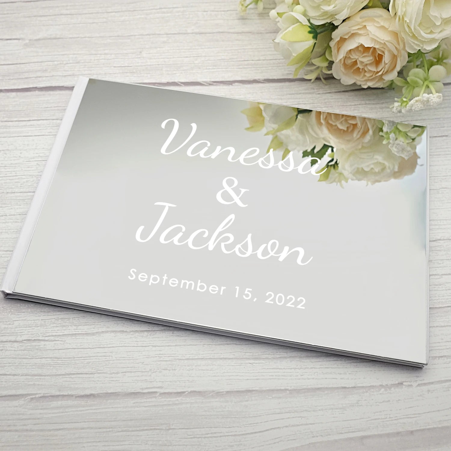 Personalized Wedding Custom Signature Guestbook Acrylic Cover Reception Book Engagement Rings Design Scrapbook Party Favors
