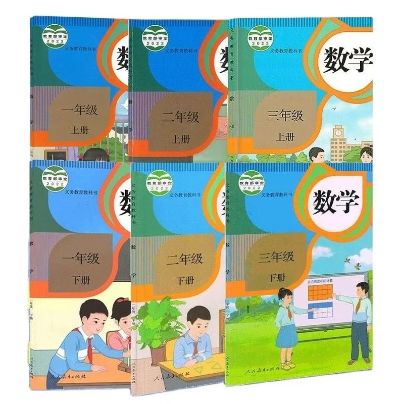 6 Books Primary School Math Textbook Children Learning Mathematics Students Textbooks Grade 1-3