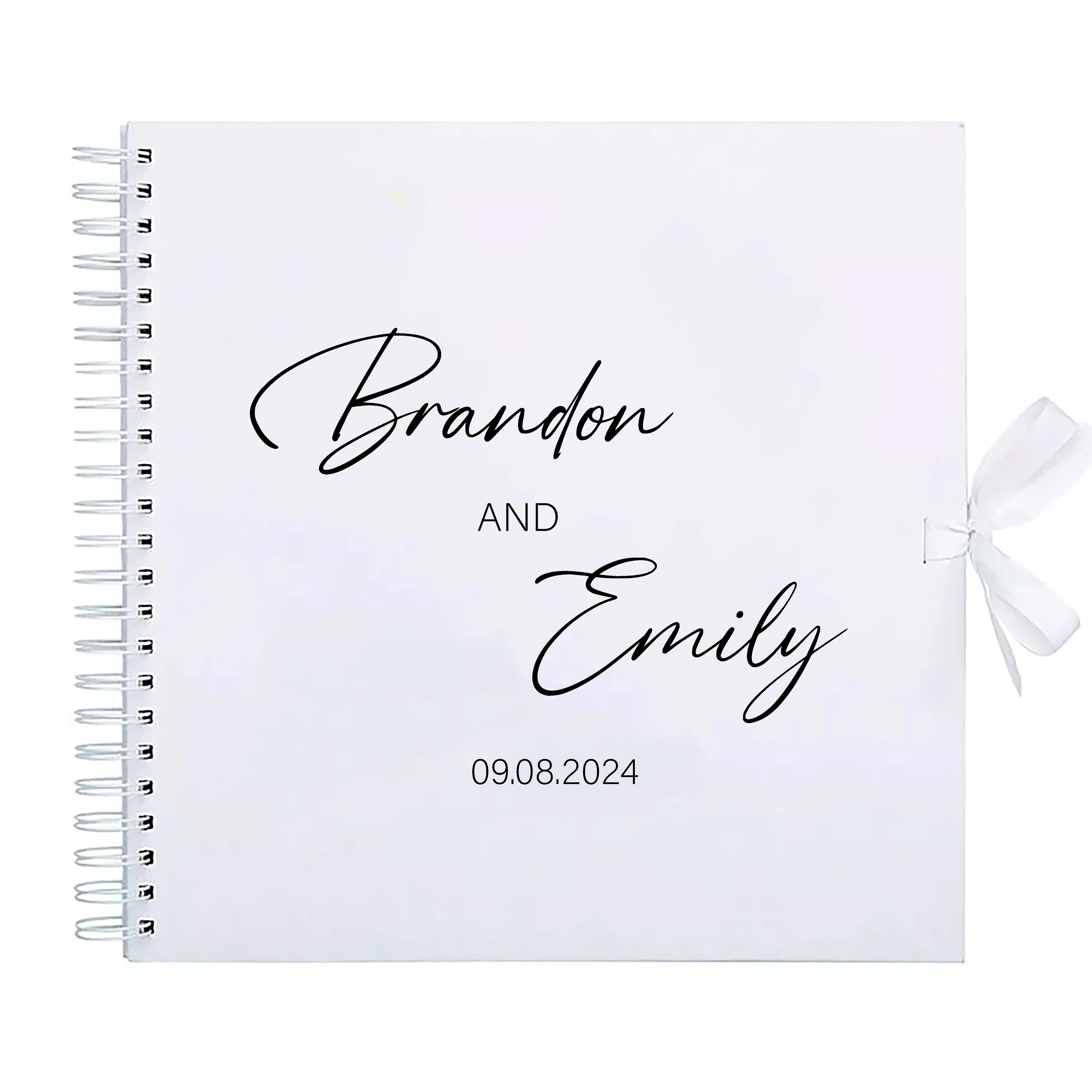 Personalized Wedding Guestbook with Ribbon Signing Book Weddings Ceremony Decoration Communion Signature Book Photo Album Gift