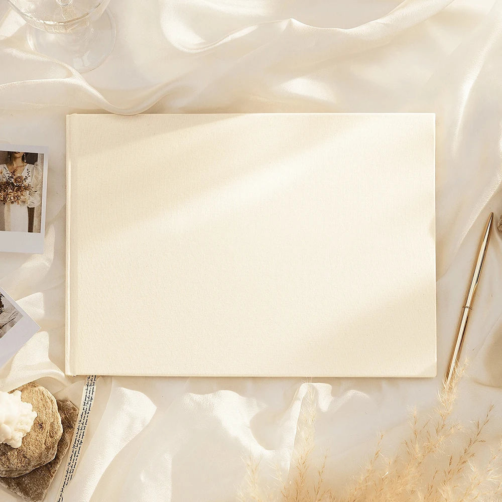 Elegant wedding guest register, engagement signature book, wedding anniversary book, minimalist wedding hardcover album