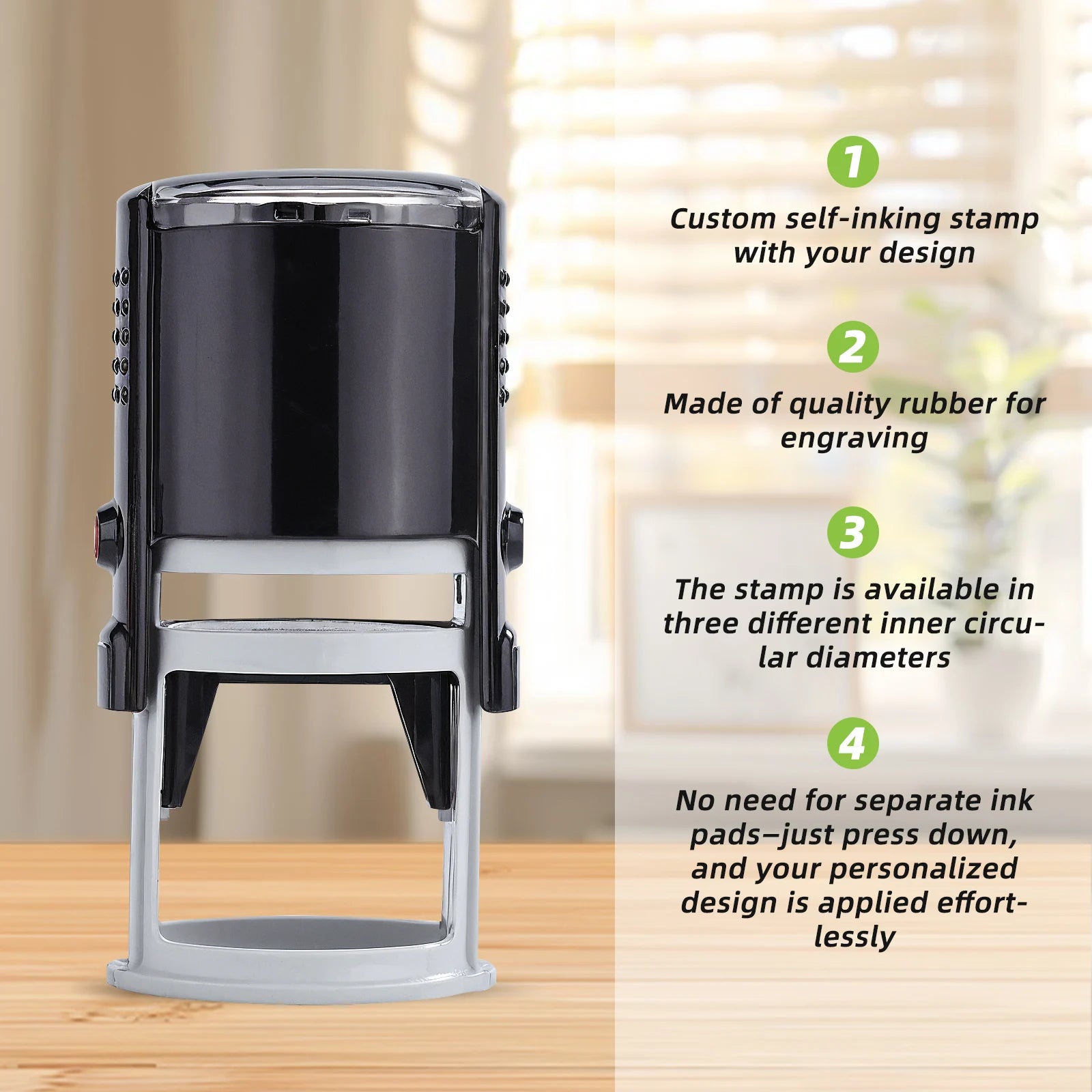 Customizable Self-Inking Stamps,Large Size Self Inking Custom Text Stamp,Choose from Many Fonts & 5 Ink Colors ﻿