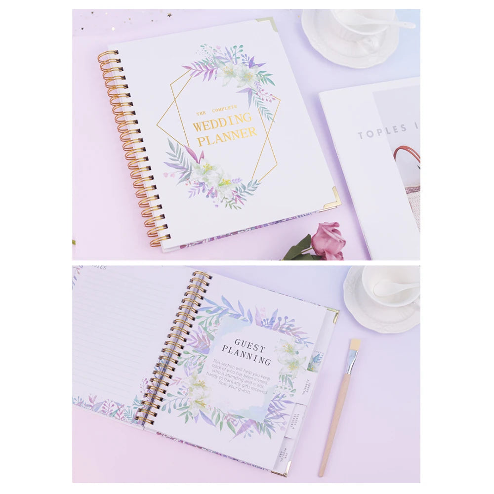 Wedding Planner Book for the Bride Wedding Planning Organizer with 5 Tabbed Sections 11.4x9.4in Hardcover with Metal Corner