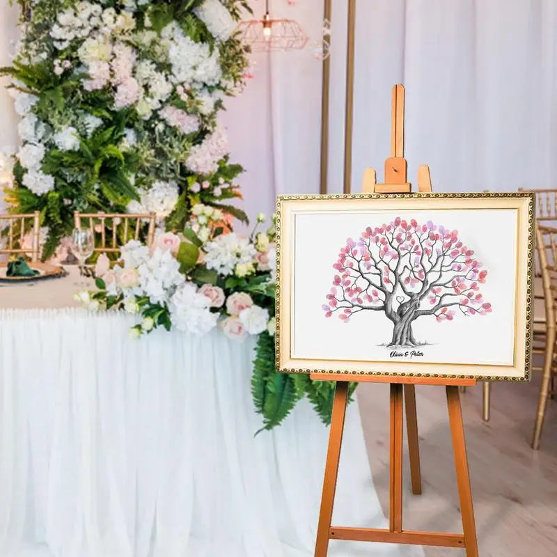 Fingerprint tree novelty wedding guestbook waterproof canvas guestbook fingerprint tree creative sign-in book for holiday partie