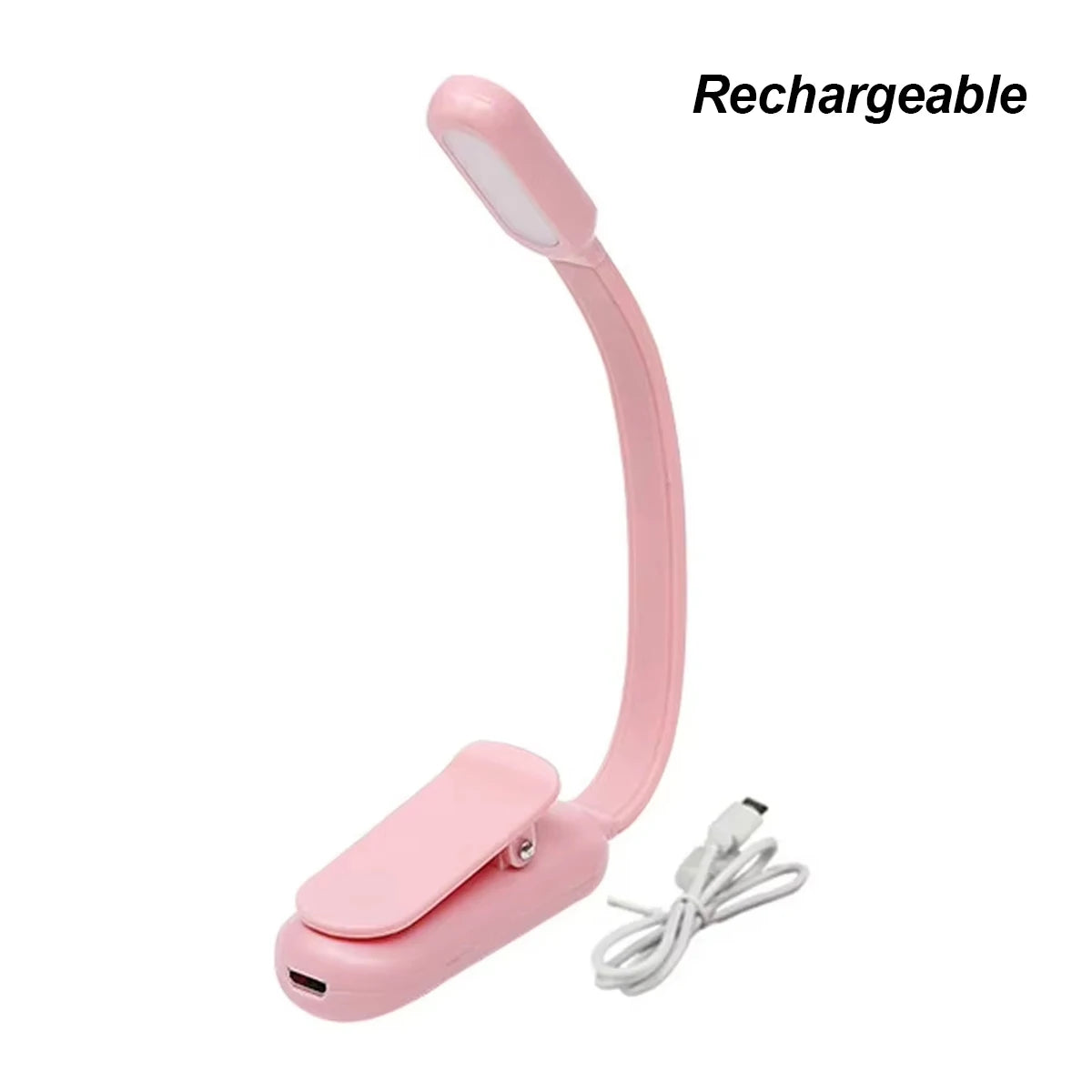 Usb Rechargeable Mini Led Book Light Stepless Brightness Clip on Reading Lights Lamp 360° Bending Angle Cold Warm Neutral White