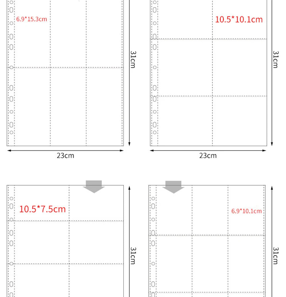 10pcs A4 11 Holes Photocard Binder Photo Album 4pcs index Refills 1/2/3/4/6/8/9/10 Pockets 10×15 Card Collector Book Scrapbook