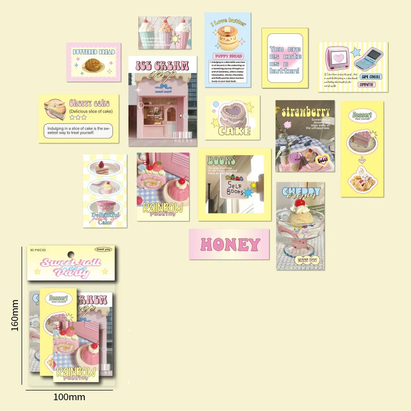 30Pcs/pack Cute Magazine Scrapbooking Stickers Book DIY Junk Journal Material Decoration Album Diary Stationery supplies