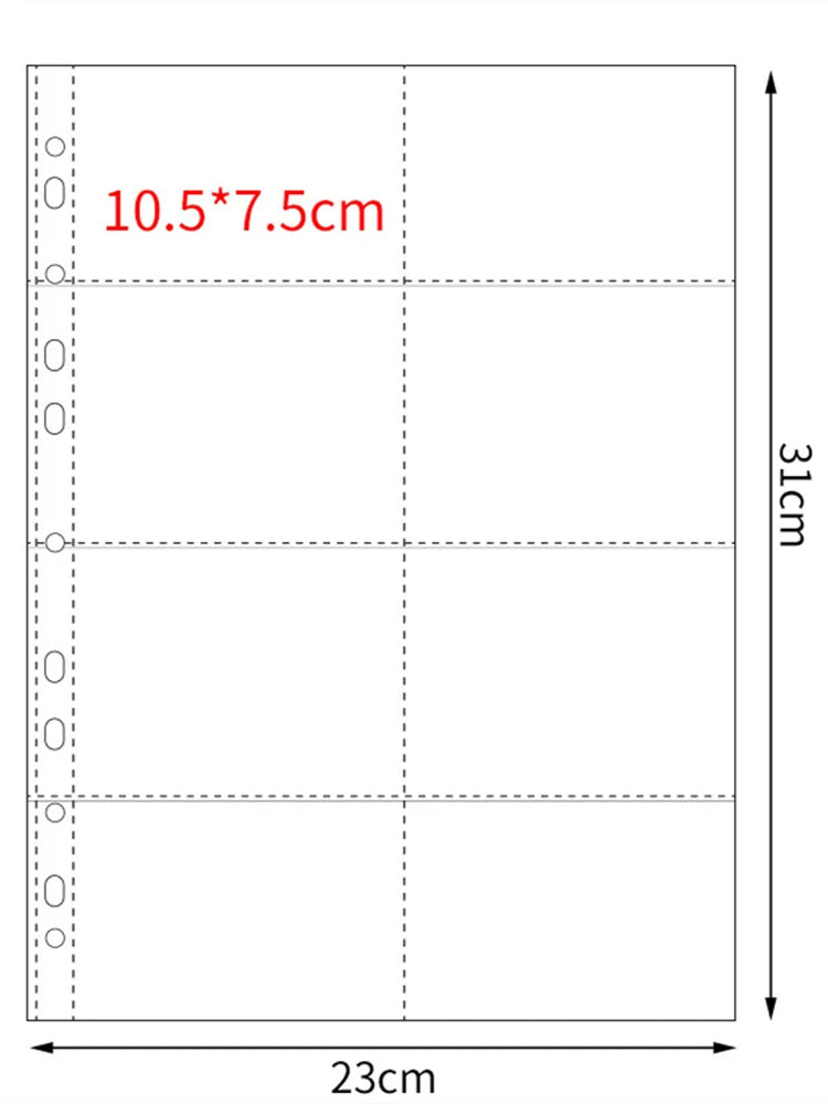 10pcs A4 11 Holes Photocard Binder Photo Album 4pcs index Refills 1/2/3/4/6/8/9/10 Pockets 10×15 Card Collector Book Scrapbook