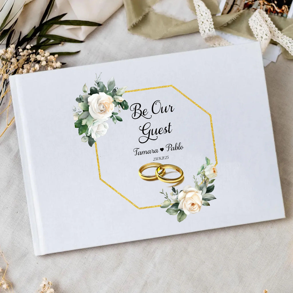 Personalized Wedding White Guest Book, Custom Elegant Mr and Mrs, Wedding Decoration, Message Book, Album Photo, Mariage Gifts
