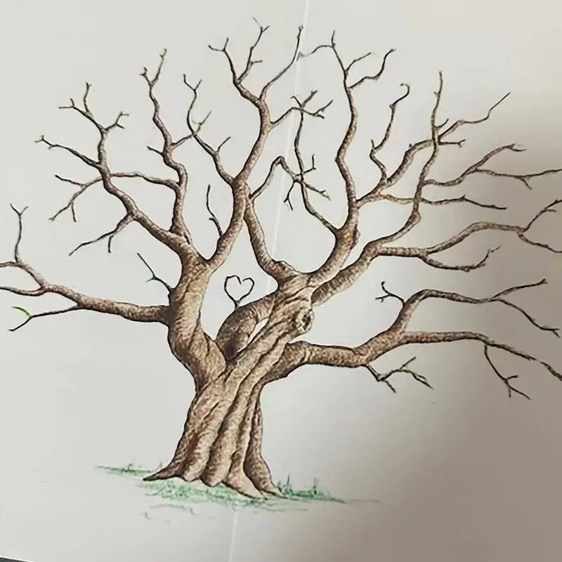 Fingerprint tree novelty wedding guestbook waterproof canvas guestbook fingerprint tree creative sign-in book for holiday partie