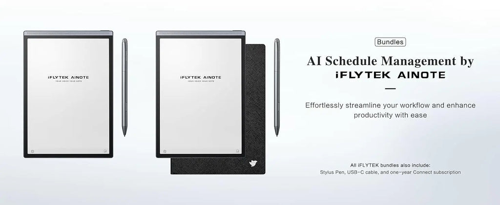 iFLYTEK AINOTE Air 2 AI E Ink Tablet Smart Paper Note-Taking Tablet with Stylus ChatGPT-Powered Multi-Language Transcription