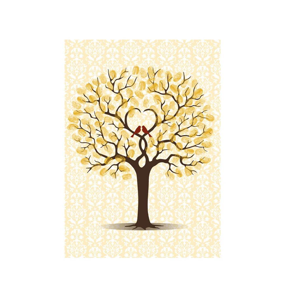 Personalized Wedding Guest Book Fingerprint Tree Canvas Wall Art Poster Wedding Gift Signature Marriage Souvenir for Party Decor