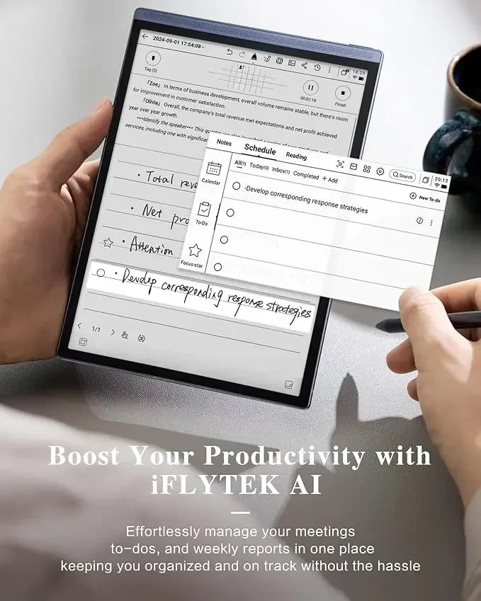iFLYTEK AINOTE Air 2 AI E Ink Tablet Smart Paper Note-Taking Tablet with Stylus ChatGPT-Powered Multi-Language Transcription