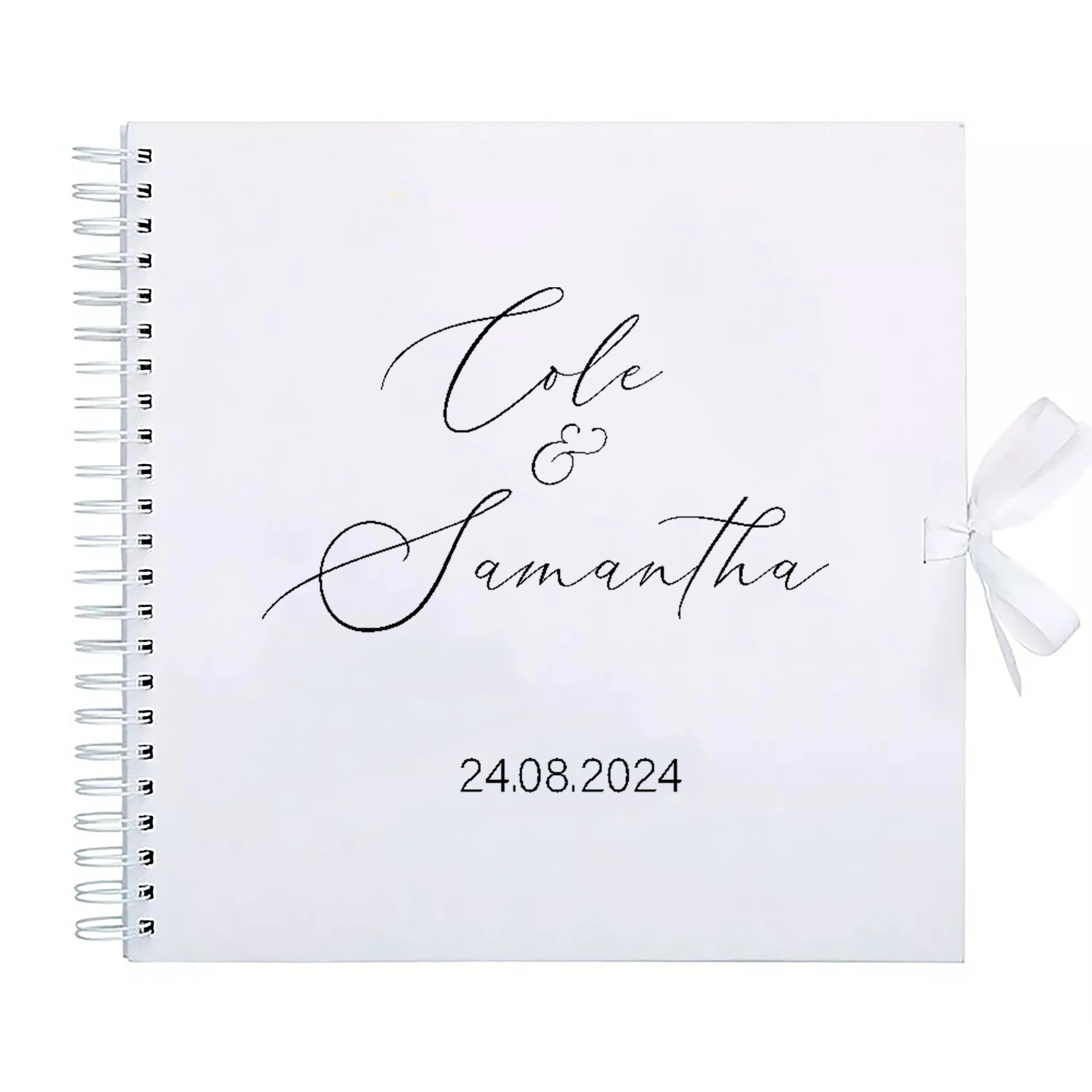 Personalized Wedding Guestbook with Ribbon Signing Book Weddings Ceremony Decoration Communion Signature Book Photo Album Gift