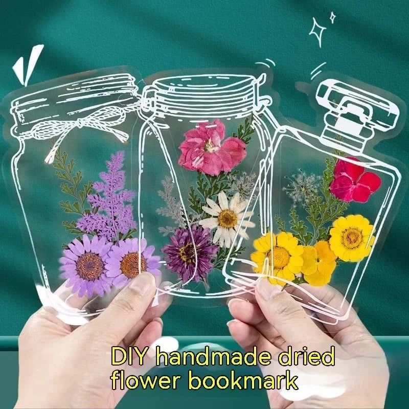 20-100pcs Diy Transparent Dried Flower Bookmarks Students Handmade Creative Small Bottle Plant Specimens Book Mark Stationery