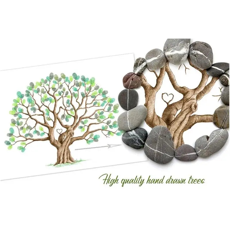 Fingerprint tree novelty wedding guestbook waterproof canvas guestbook fingerprint tree creative sign-in book for holiday partie