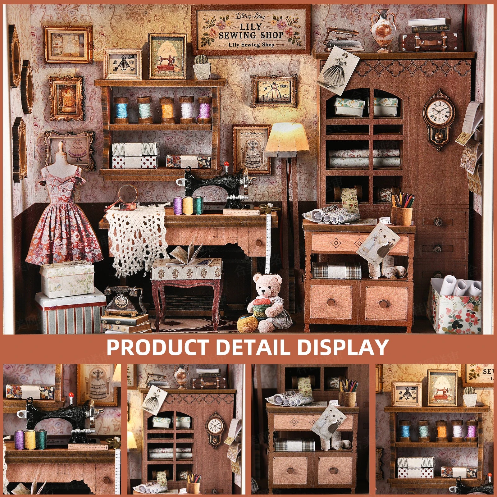 Book Nook Kit Holiday Bookstore DIY 3D Wooden Puzzle Dollhouse Photo frame ornament Model Bookend Building Home Decoration