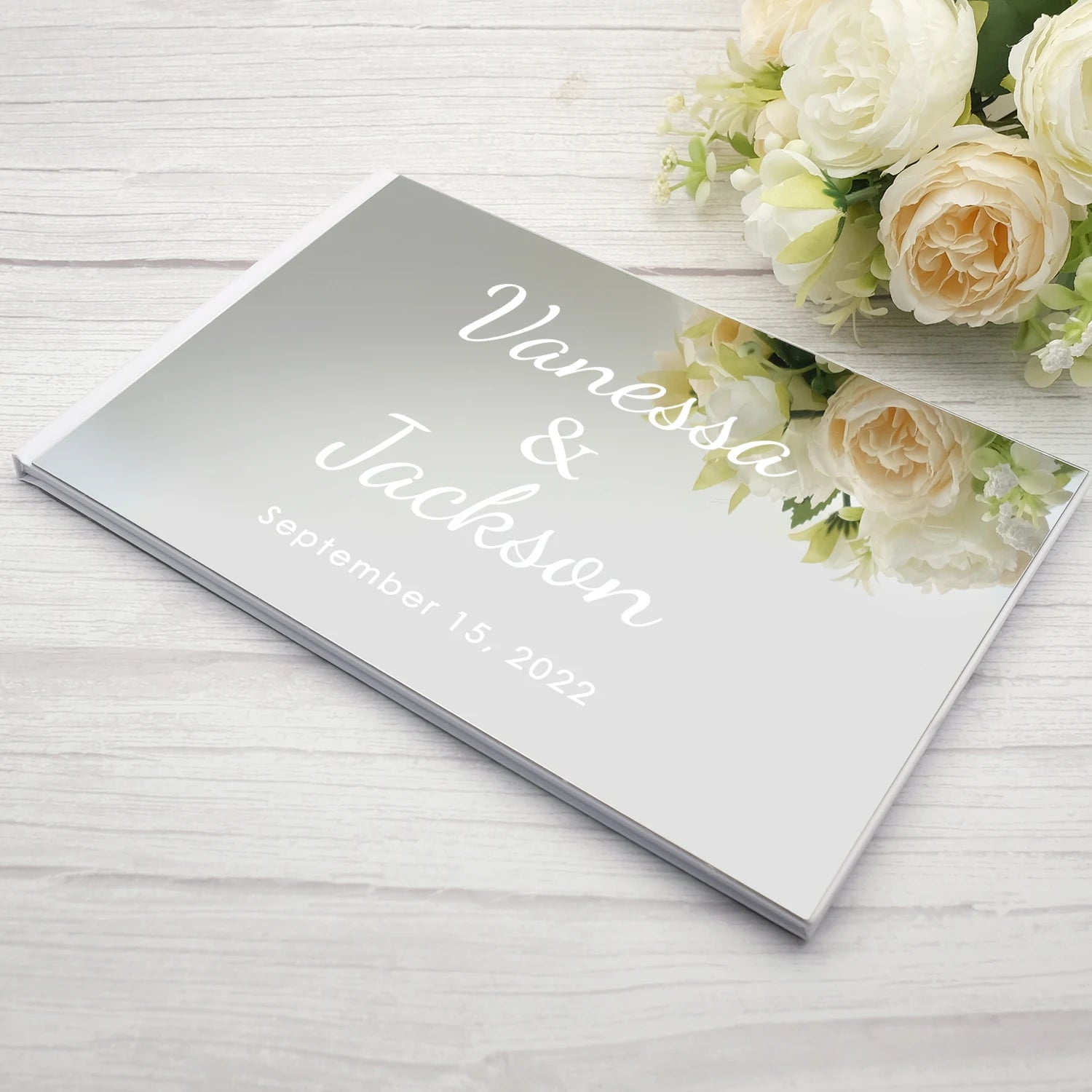 Personalized Wedding Custom Signature Guestbook Acrylic Cover Reception Book Engagement Rings Design Scrapbook Party Favors