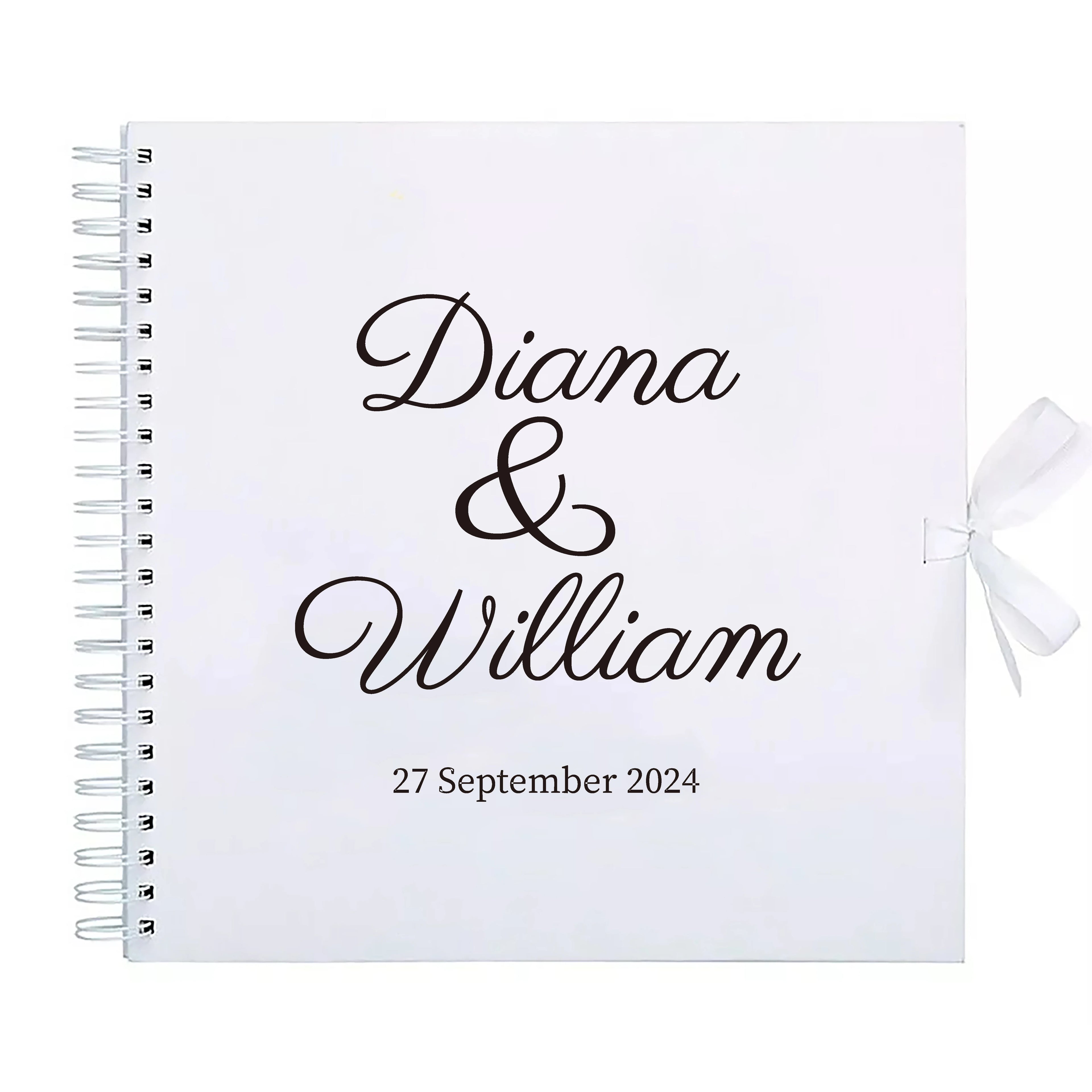 Personalized Wedding Guestbook with Ribbon Signing Book Weddings Ceremony Decoration Communion Signature Book Photo Album Gift