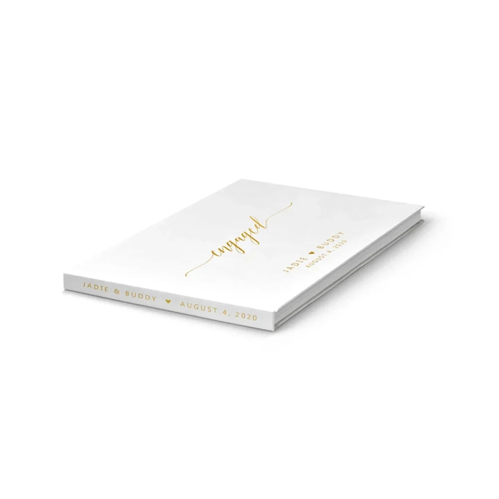 Personalized Wedding Guest Book Custom Photo Albums Elegant Mr And Mrs Couples Hardback Keepsake Book White Guest Book