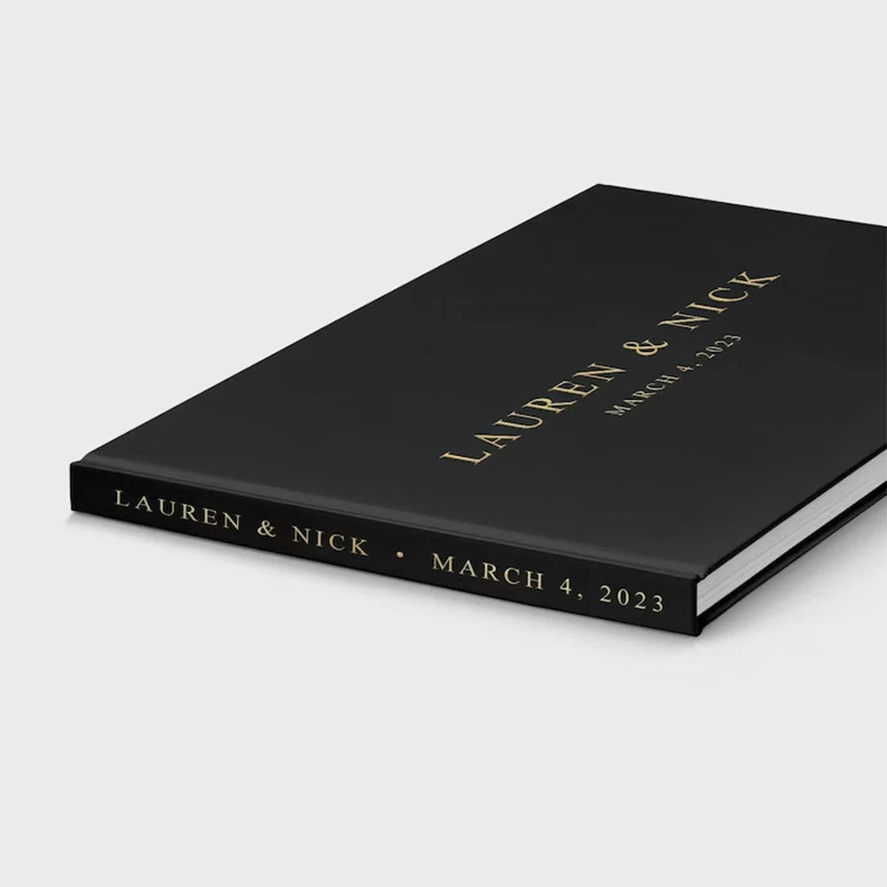 Personalized Wedding Guest Book Custom Photo Albums Elegant Mr And Mrs Couples Hardback Keepsake Book White Guest Book