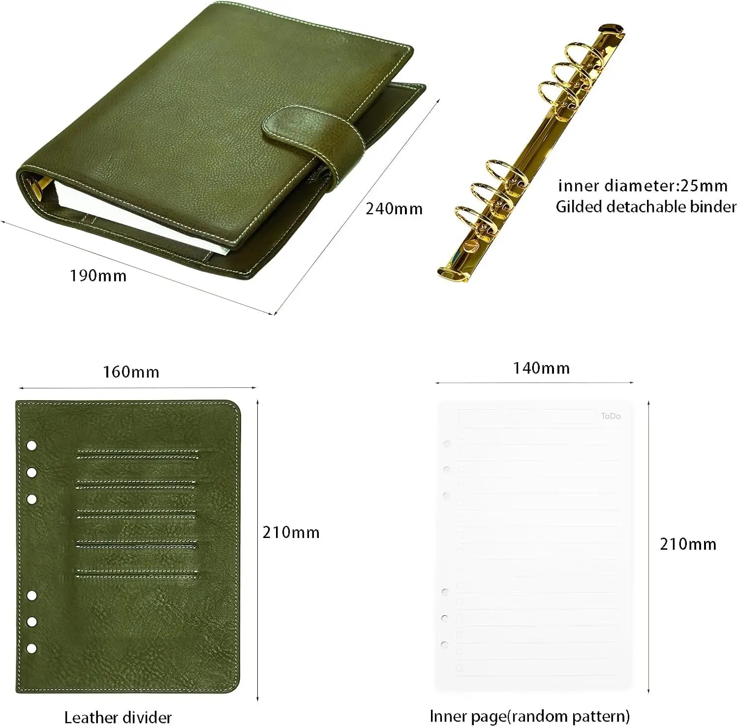 BURXXONG A5 Organizer Minerva Box Genuine Leather Journal Notebook,Stalogy Rings Planner Notebook with 30MM Binder Agenda Diary