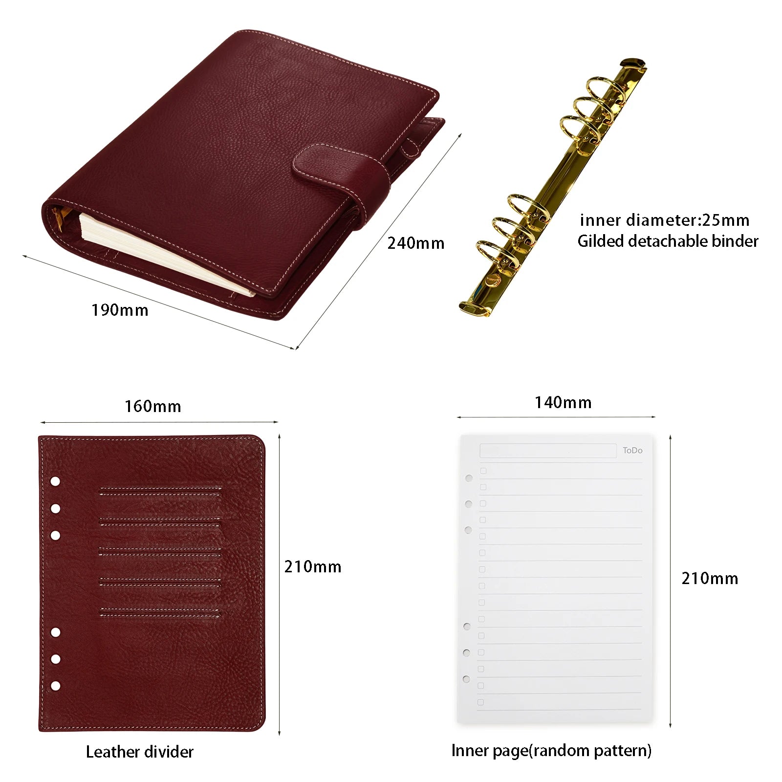 BURXXONG A5 Organizer Minerva Box Genuine Leather Journal Notebook,Stalogy Rings Planner Notebook with 30MM Binder Agenda Diary