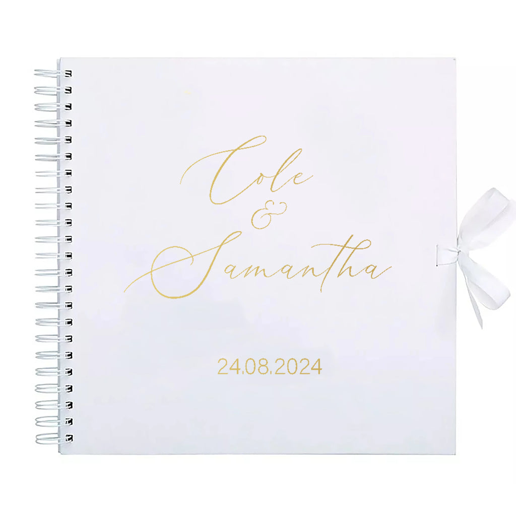 Personalized Wedding Guestbook with Ribbon Signing Book Weddings Ceremony Decoration Communion Signature Book Photo Album Gift