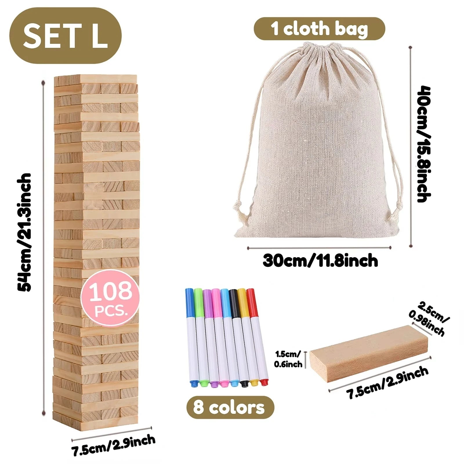 54-108pcs Wedding Guest Book Alternative Wooden Blocks Wedding Books for Guests to Sign Baby Shower Game Wedding Registry Ideas