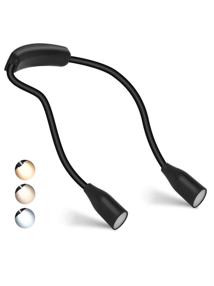 LED Reading Neck Light Usb Rechargeable Book Lamp 360° Flexible Arm Reading Book Light Read Neck Lamp Study Reading Night Light