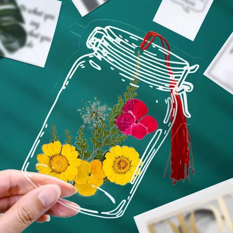 20-100pcs Diy Transparent Dried Flower Bookmarks Students Handmade Creative Small Bottle Plant Specimens Book Mark Stationery