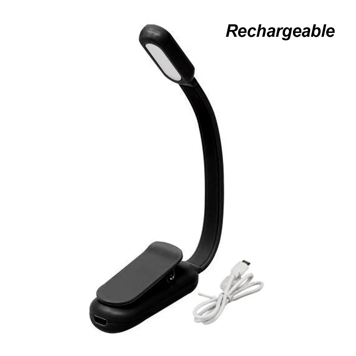 Usb Rechargeable Mini Led Book Light Stepless Brightness Clip on Reading Lights Lamp 360° Bending Angle Cold Warm Neutral White