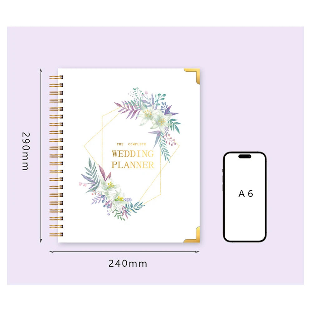 Wedding Planner Book for the Bride Wedding Planning Organizer with 5 Tabbed Sections 11.4x9.4in Hardcover with Metal Corner