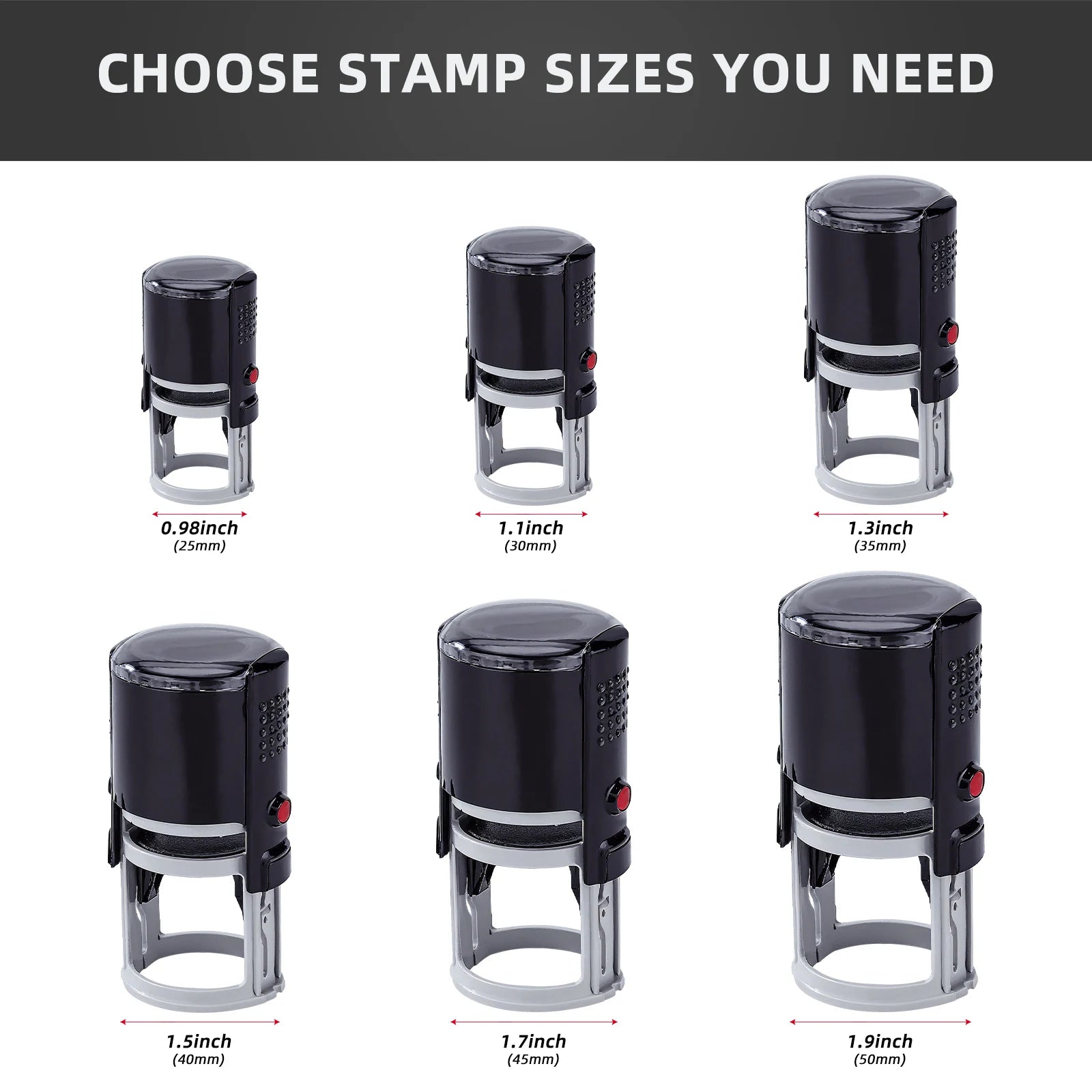 Customizable Self-Inking Stamps,Large Size Self Inking Custom Text Stamp,Choose from Many Fonts & 5 Ink Colors ﻿