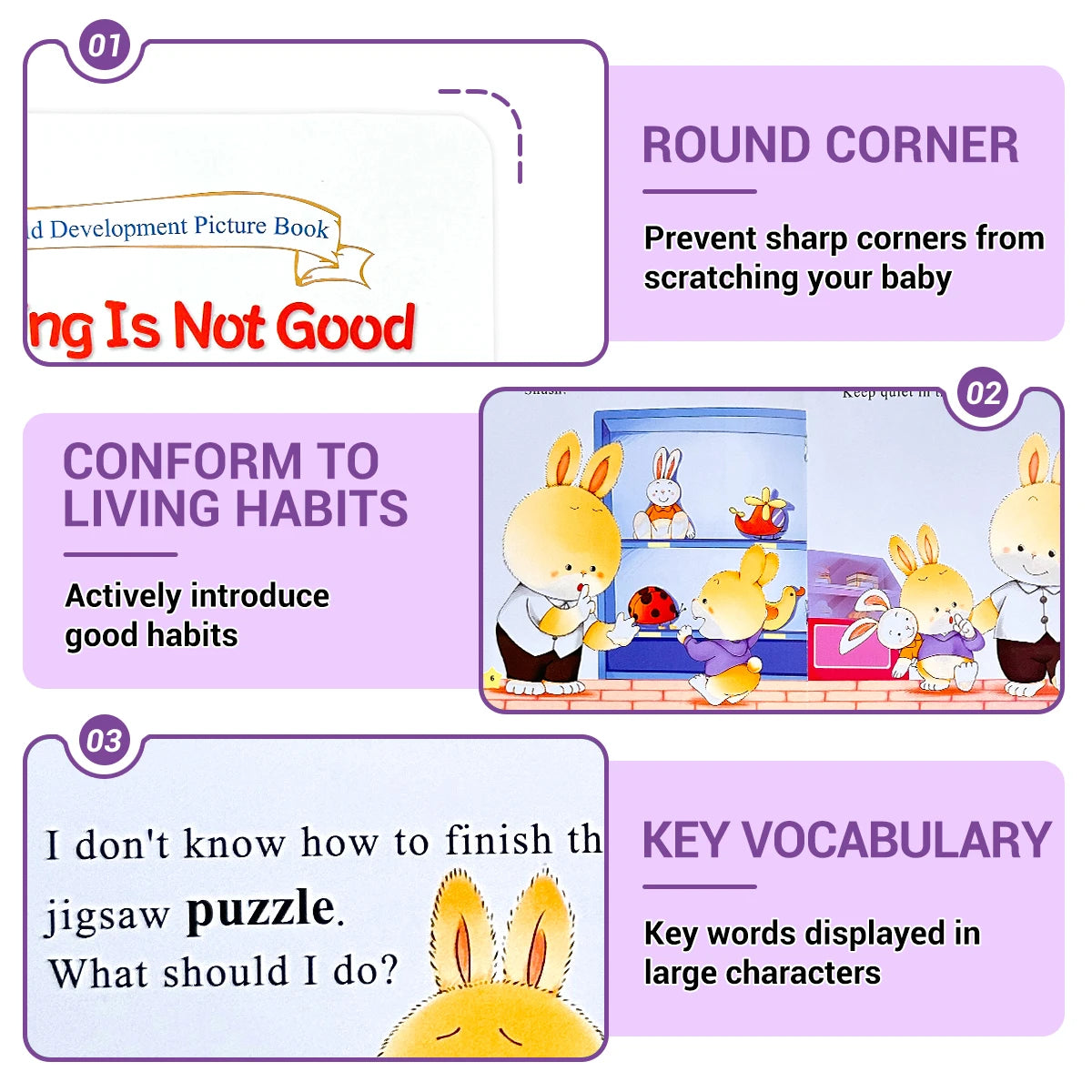 A Set Of Six Children's Growth Education Books Bedtime Fairy Tales Self-protection Story Books For 2-8 Years Old Color Picture