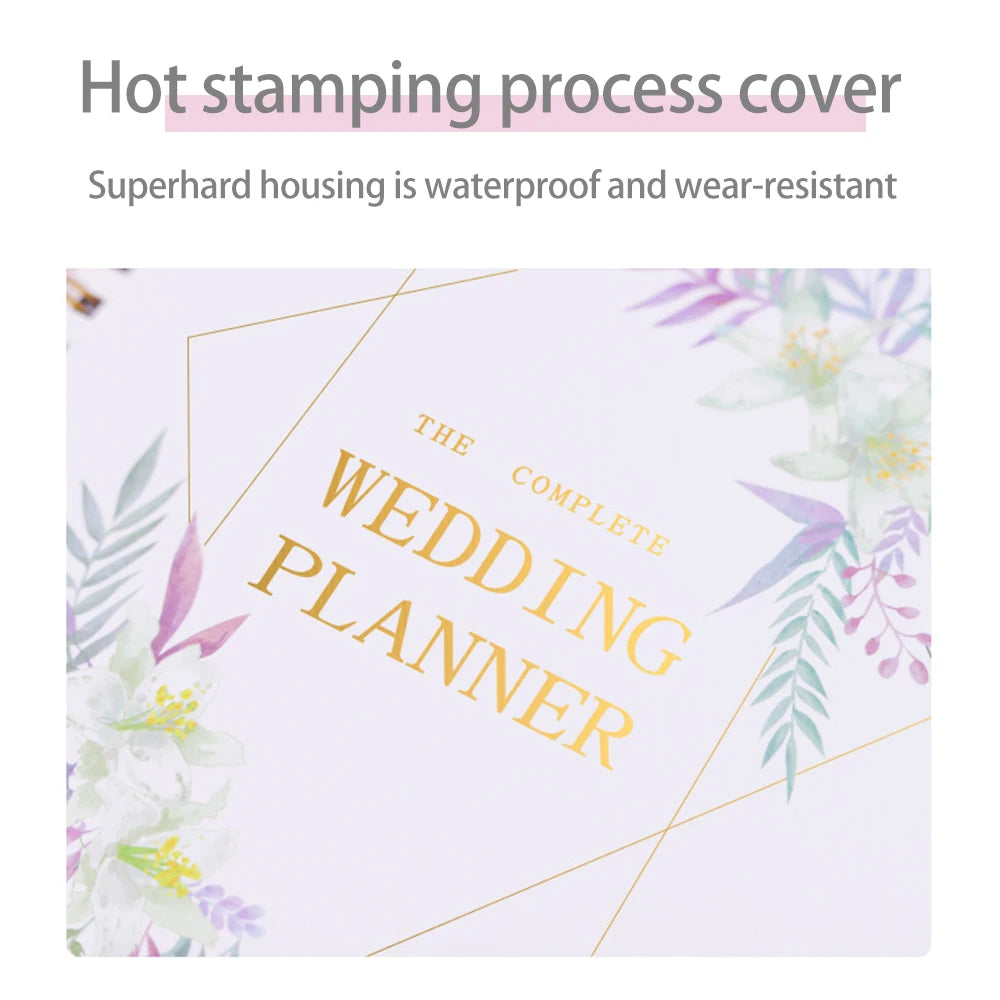 Wedding Planner Book for the Bride Wedding Planning Organizer with 5 Tabbed Sections 11.4x9.4in Hardcover with Metal Corner