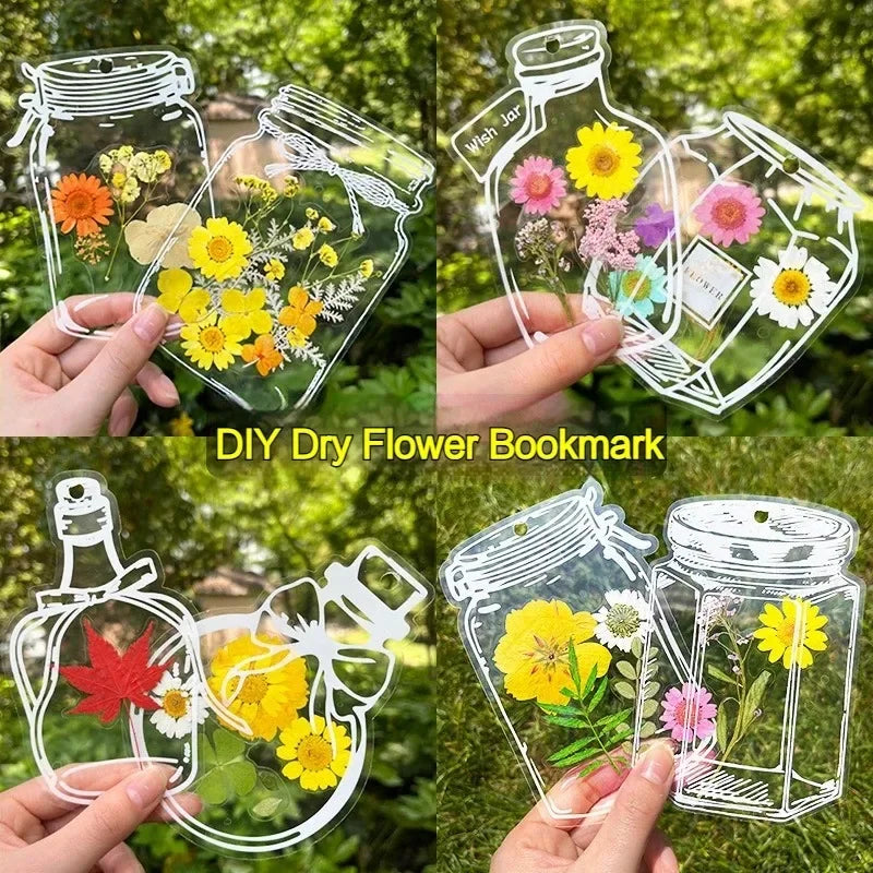 20-100pcs Diy Transparent Dried Flower Bookmarks Students Handmade Creative Small Bottle Plant Specimens Book Mark Stationery