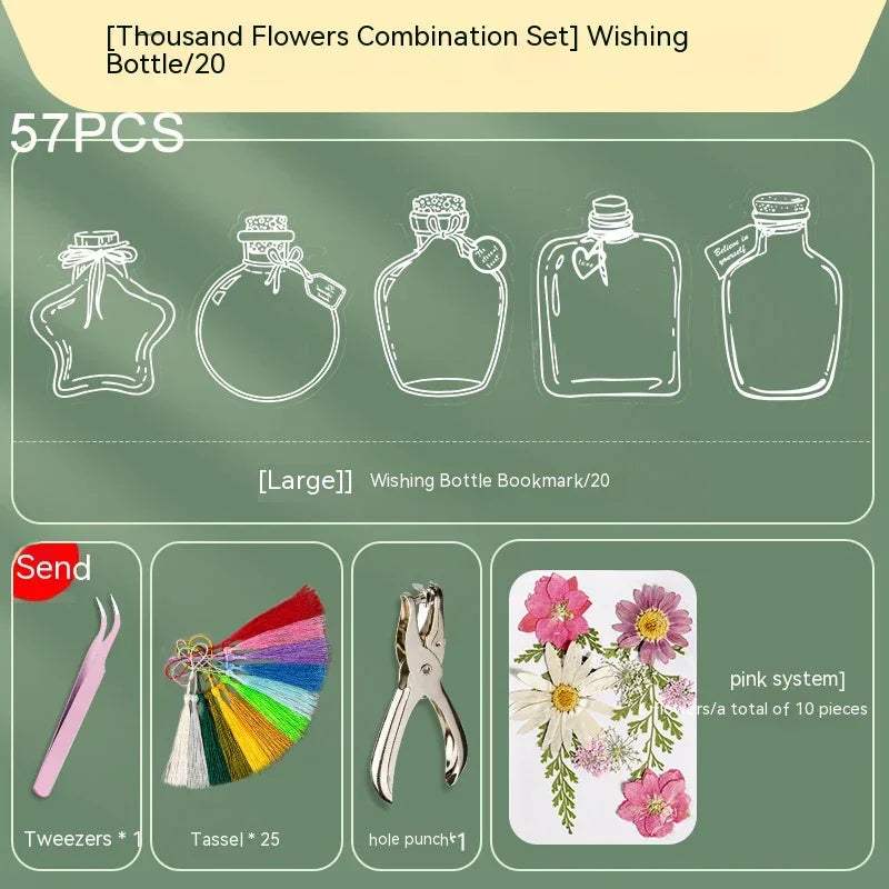 20-100pcs Diy Transparent Dried Flower Bookmarks Students Handmade Creative Small Bottle Plant Specimens Book Mark Stationery