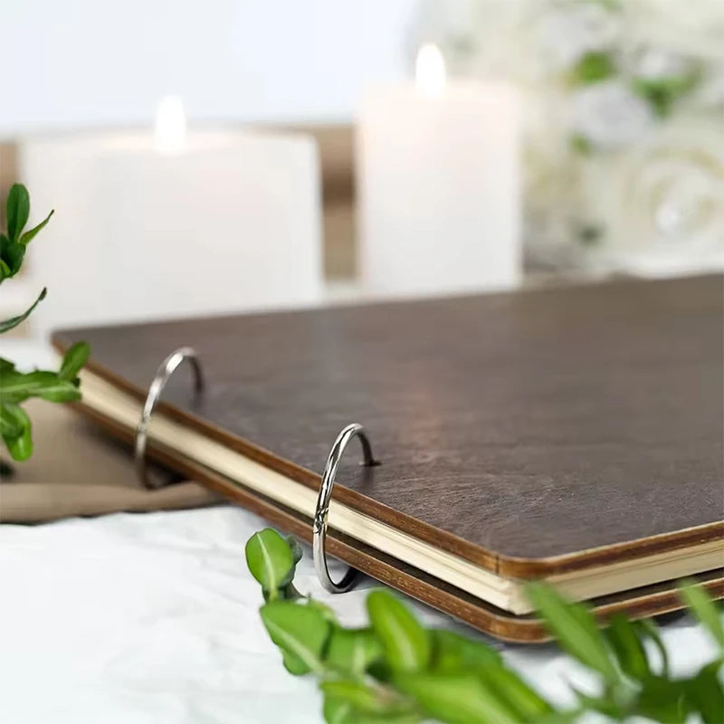 Personalised Wedding Wooden Guest Book Rustic A4/A5 Sign-in Book Custom Photo Album book Wedding Engagement Anniversary Gifts