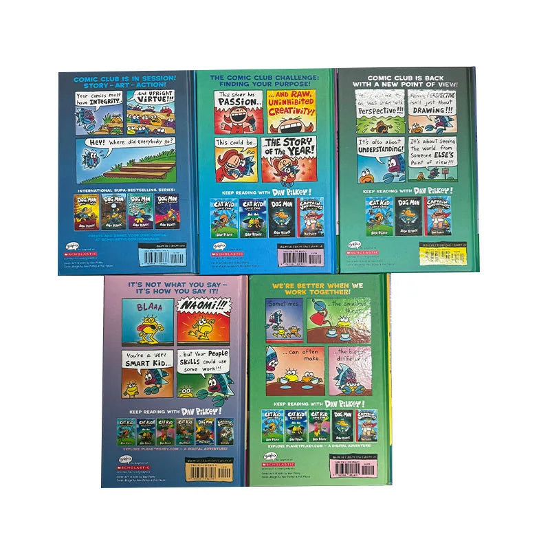 5 Books/set Original Popular Cat Kid Comic Club Books The Adventures of  Dav Pilkey Cat Kid Comic ClubEnglish Novel Books